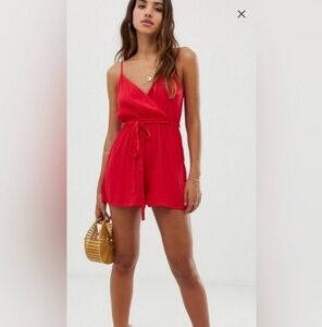 Asos red romper size 20